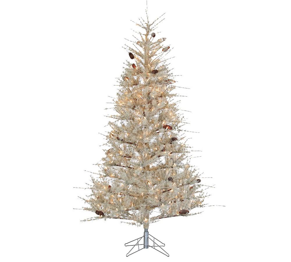 7ft Lit Frosted Sage Slim Artificial Christmas Tree