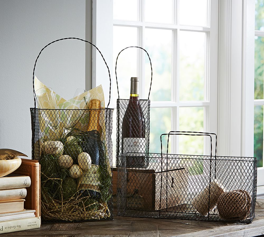Wire Bag Wine Bottle Basket