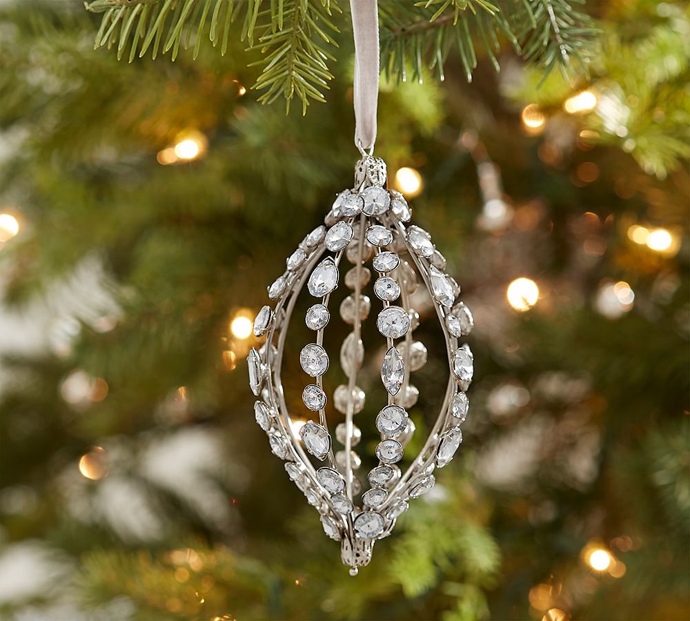 Jeweled Tapered Oval Ornament