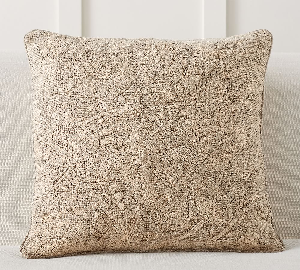 Bernadette Linen Embroidered Pillow Cover