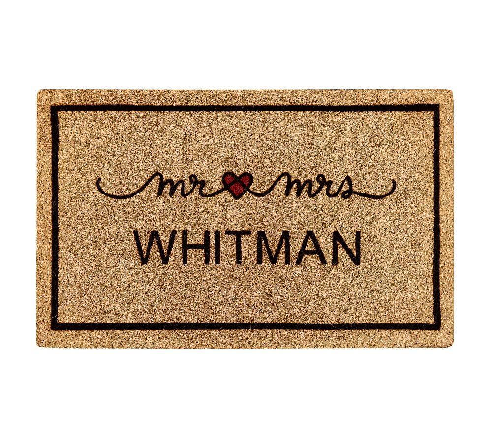 Marriage Heart Personalized Doormat