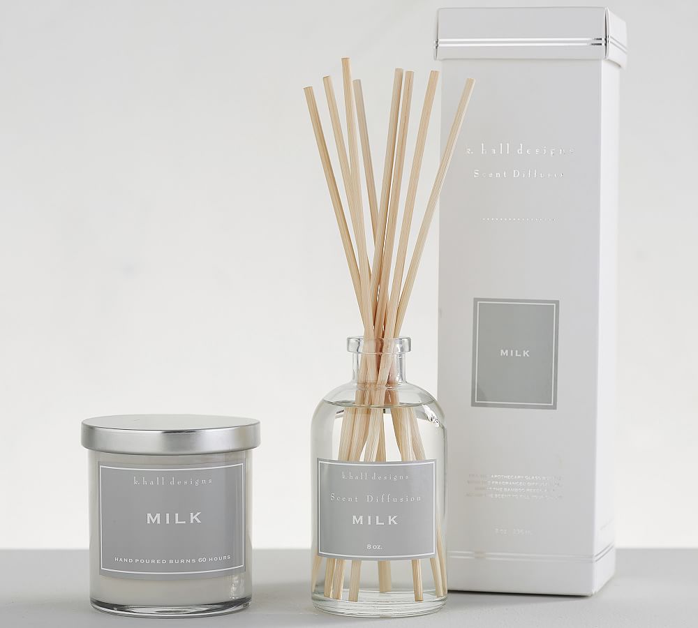 K. Hall Milk Scent Collection Candle &amp; Diffuser