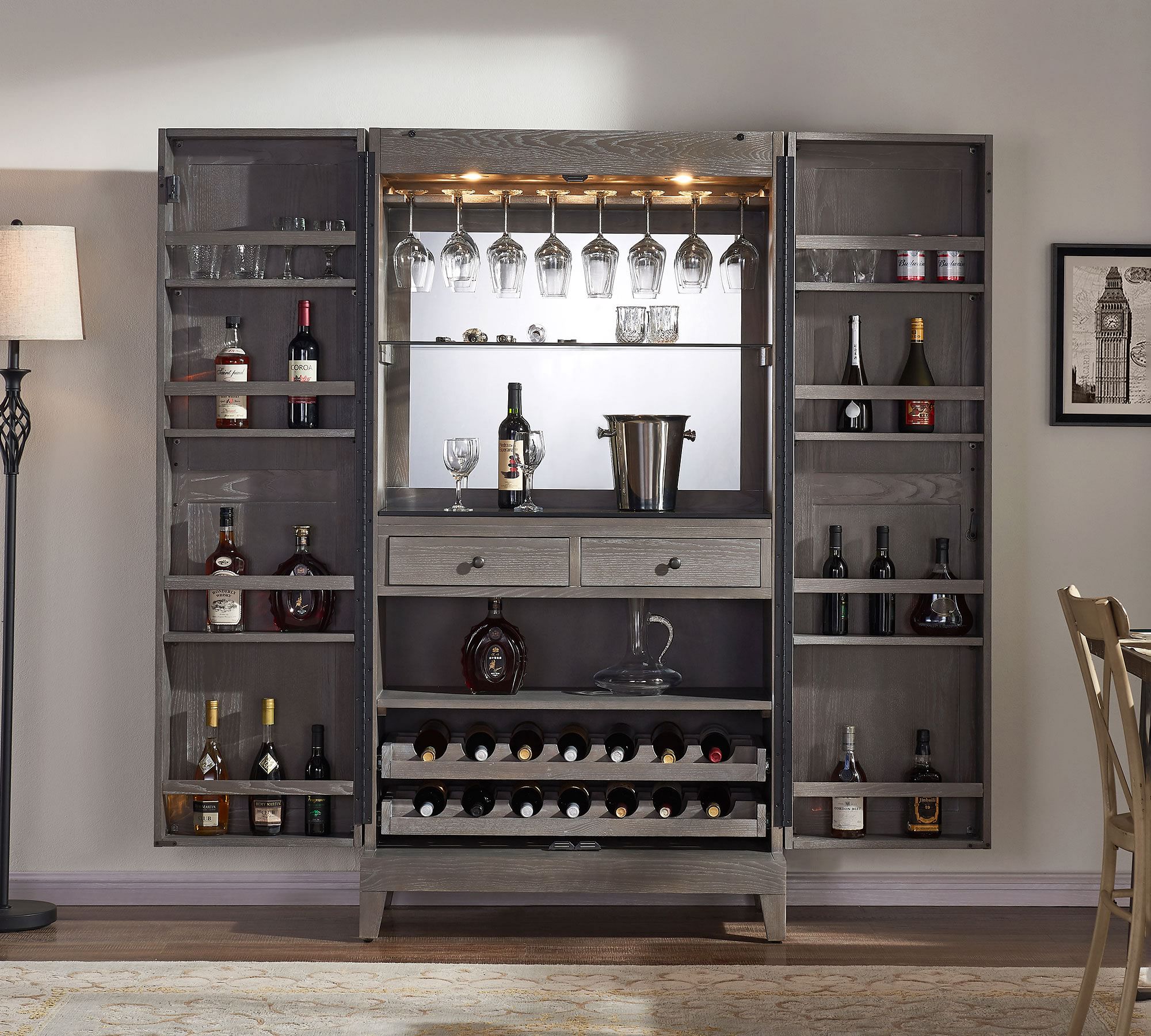Grillo Bar Cabinet (38"-76.5")