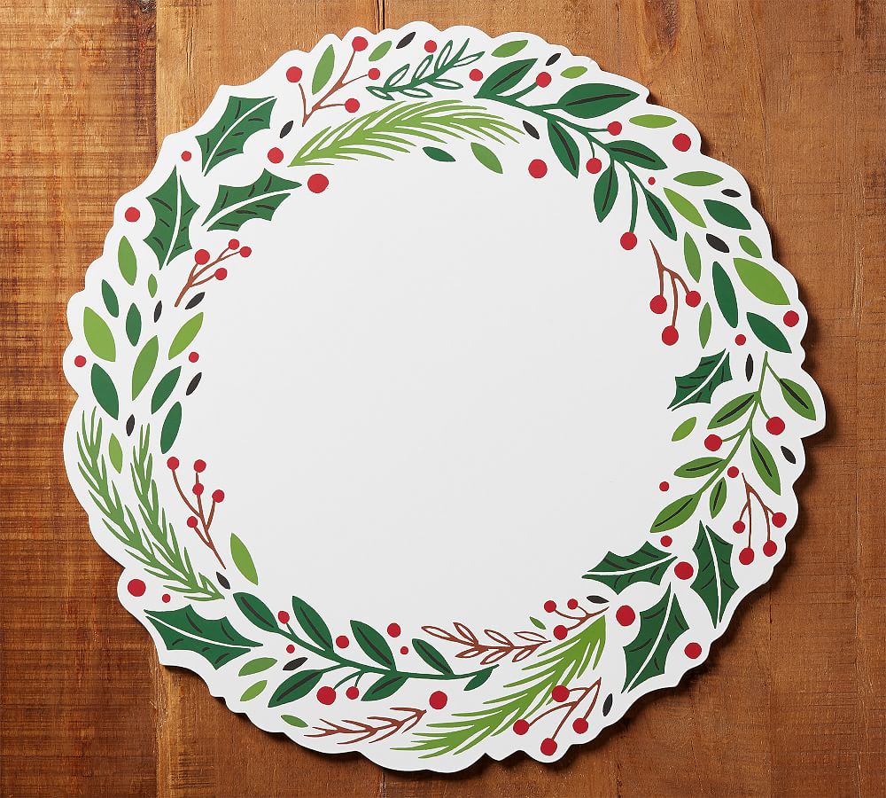 Holiday Wreath Cork Placemats - Set of 4