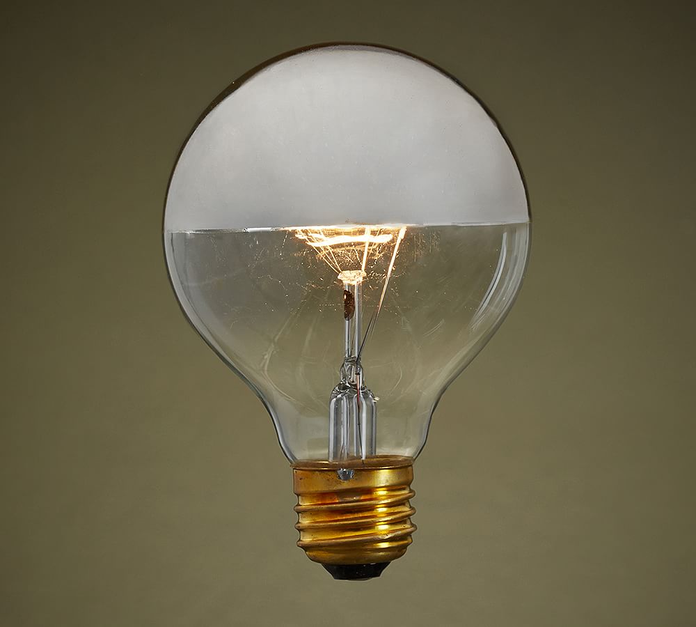 Silver Bowl Globe 60W Light Bulb