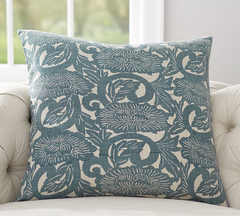 Shibori Floral Print Pillow Cover