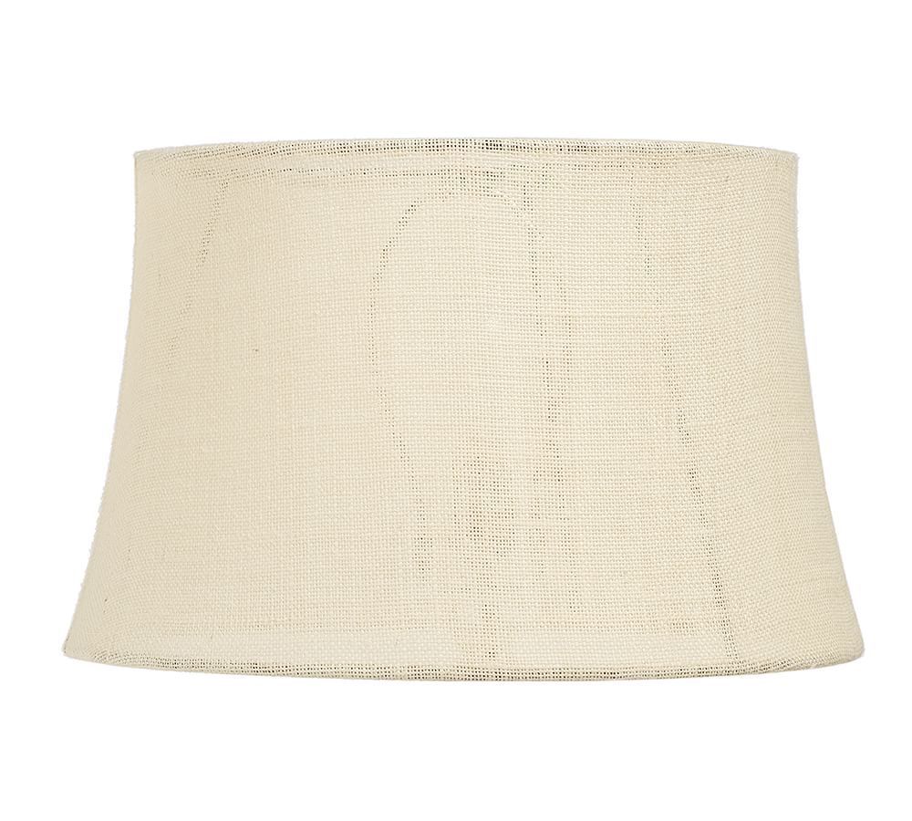 Burlap Upholstered Tapered Lamp Shade, Rolled Edge