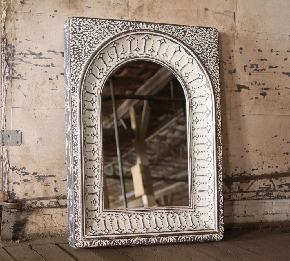 Pressed Metal Arch Wall Mirror