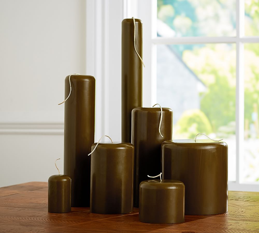 Long Wick Candle - Olive Green