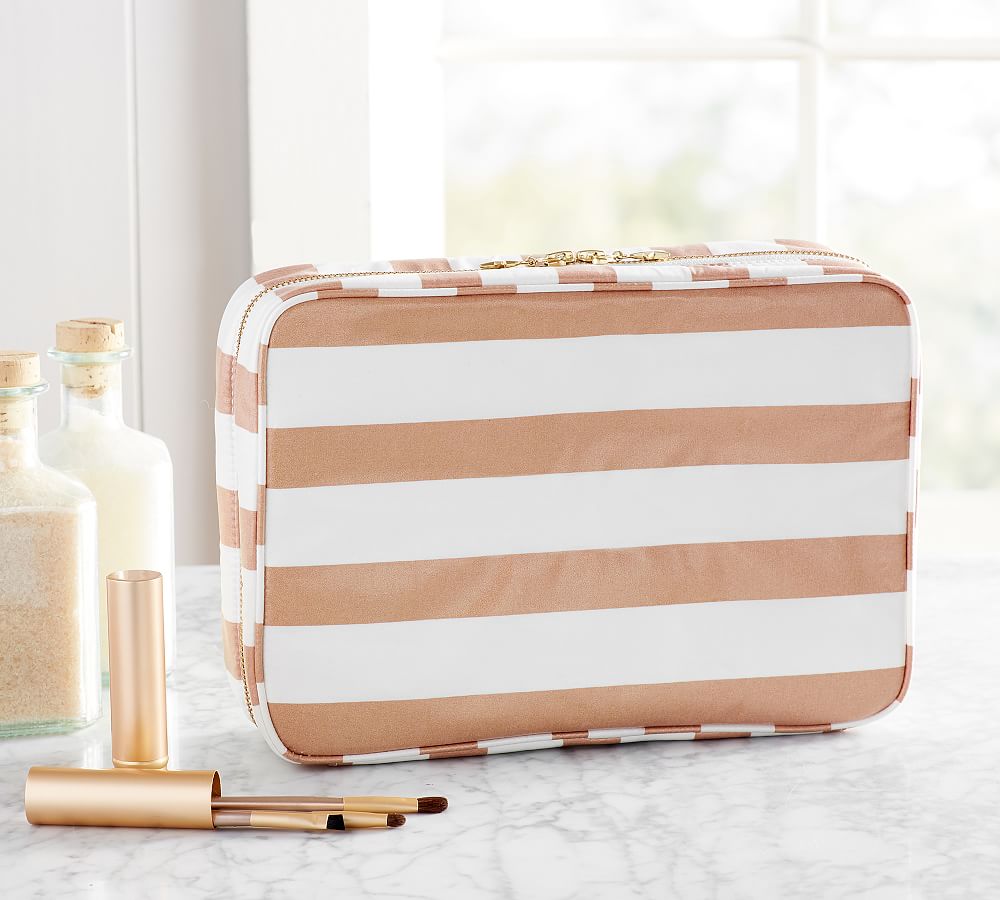 The Emily &amp; Meritt Gold Stripe Ultimate Cosmetic Bag