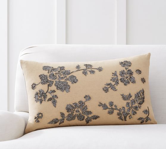 Augustine Jeweled Lumbar Decorative Pillow Cover Pottery Barn