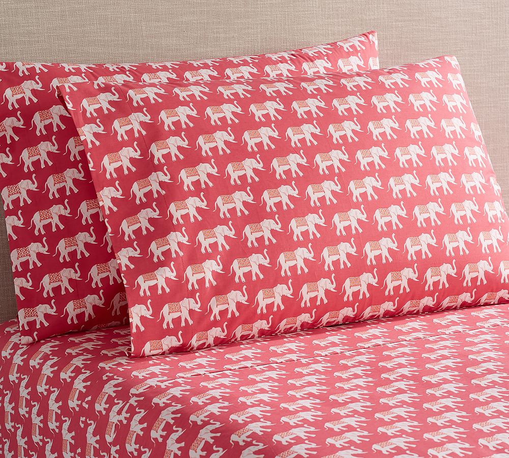 Ellie Elephant Print Cotton Sheet Set