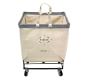 Large Rectangle Canvas Laundry Basket with Wheels