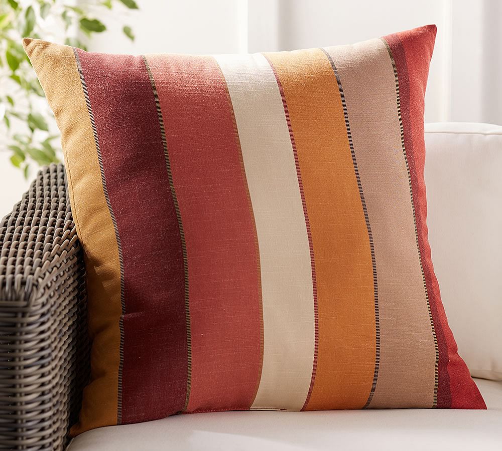 Esme Dhurrie Striped Outdoor Pillow
