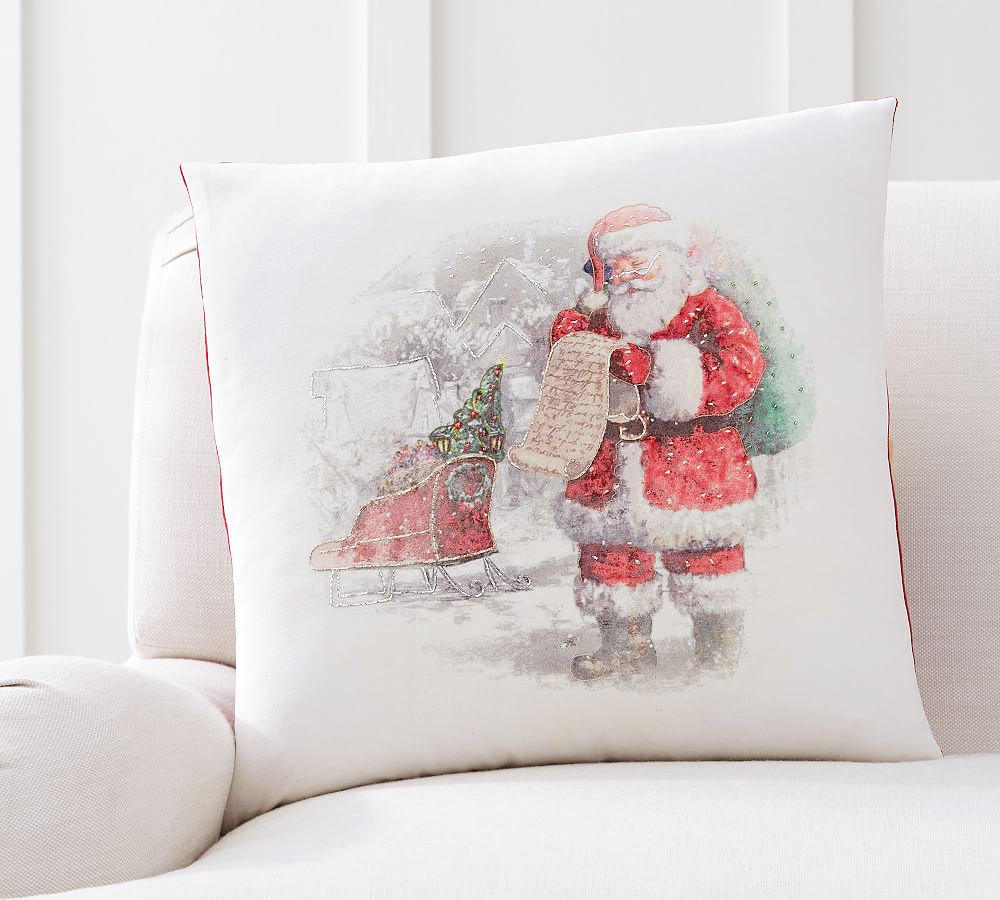 Nostalgic Santa List Pillow Cover