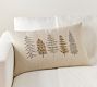 Winter Trees Embroidered Lumbar Pillow Cover