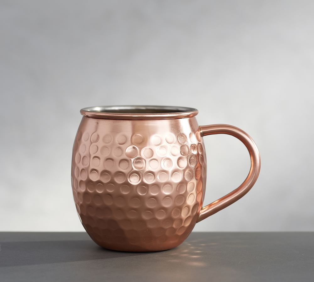 Hammered Copper Moscow Mule Mug, Set of 2