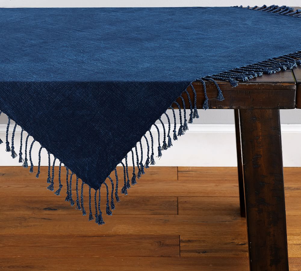 Indigo Knotted Table Throw