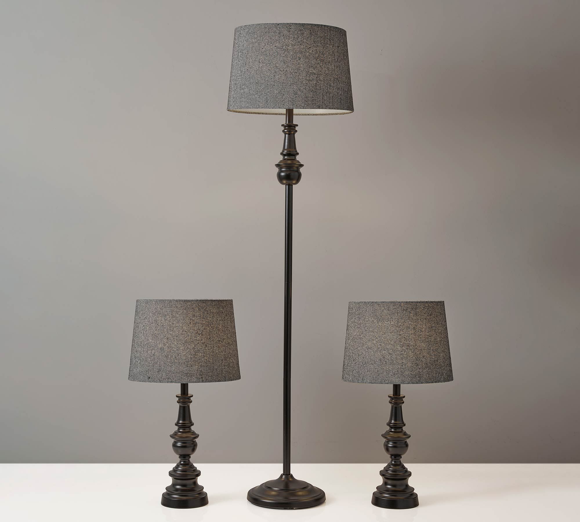 Cass Metal Floor & Table Lamp Set