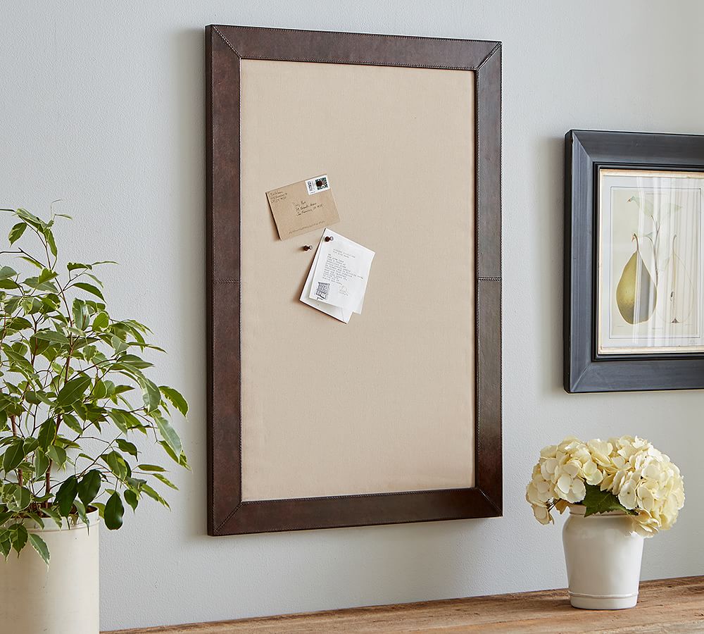 Personalized Saddle Leather Framed Pinboard