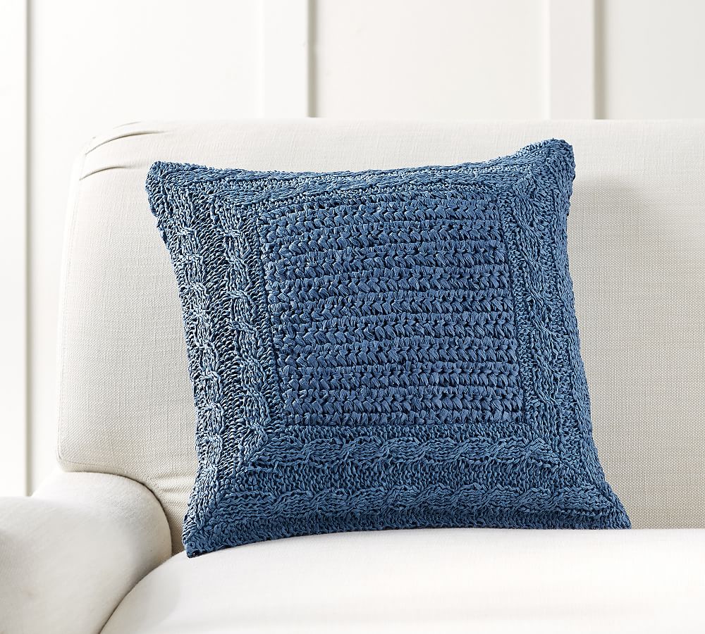 Border Paper Knit Pillow Cover