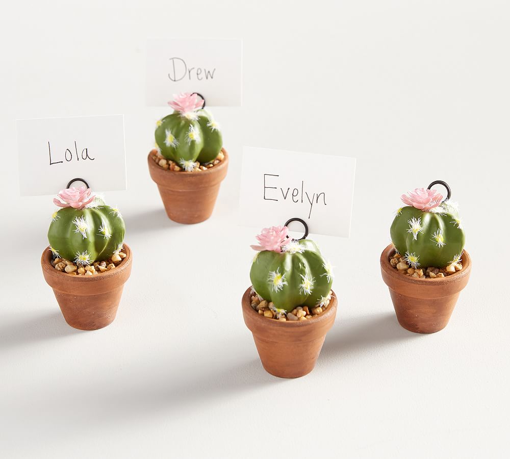 Potted Cactus Place Card Holders, Set of 4