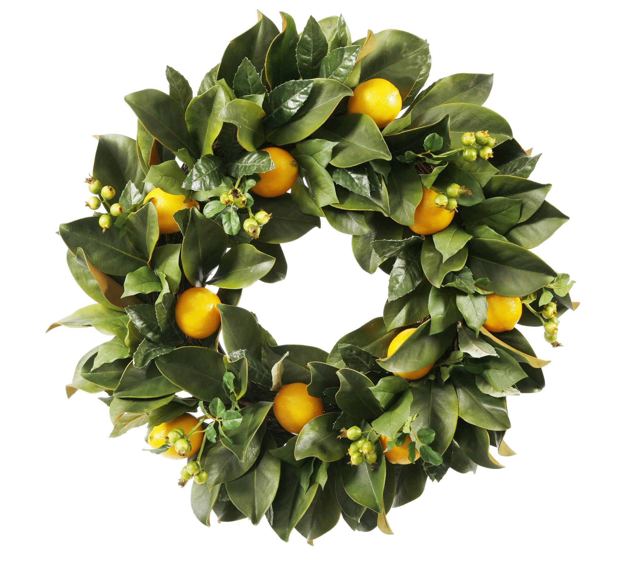Faux Magnolia & Lemon Wreath
