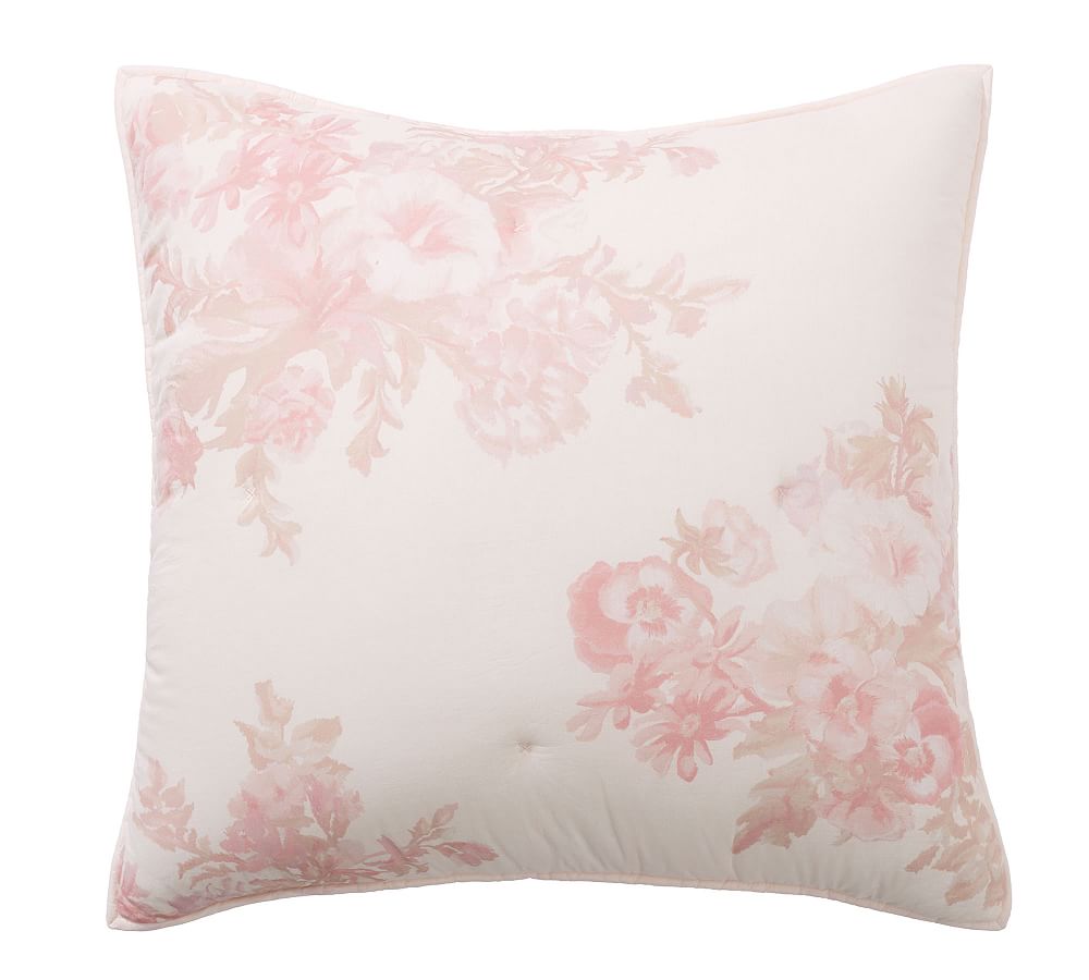 Monique Lhuillier Rose Bouquet Floral Print Pillow Sham | Pottery Barn