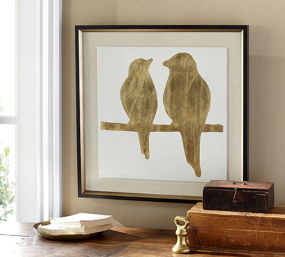 Gold Leaf Bird Framed Print