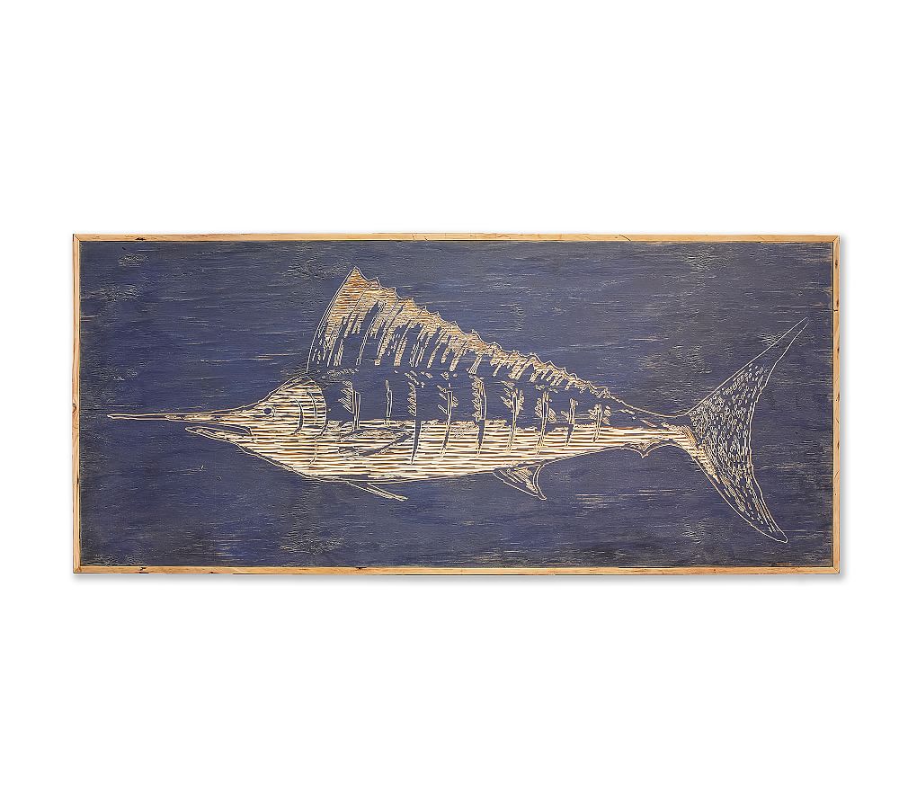 Carved Wood Swordfish Wall Art