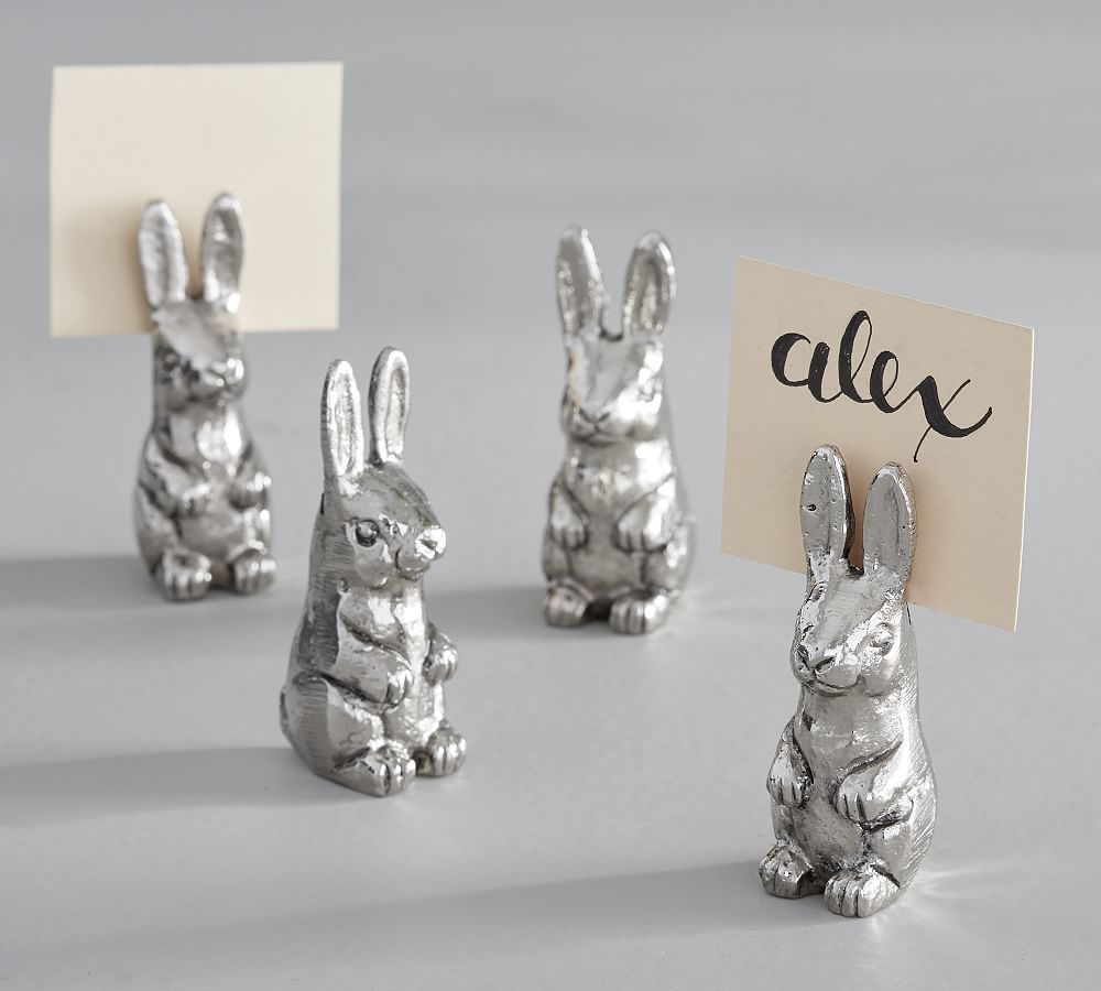 Natural Bunny Placecard Holder, Set of 4