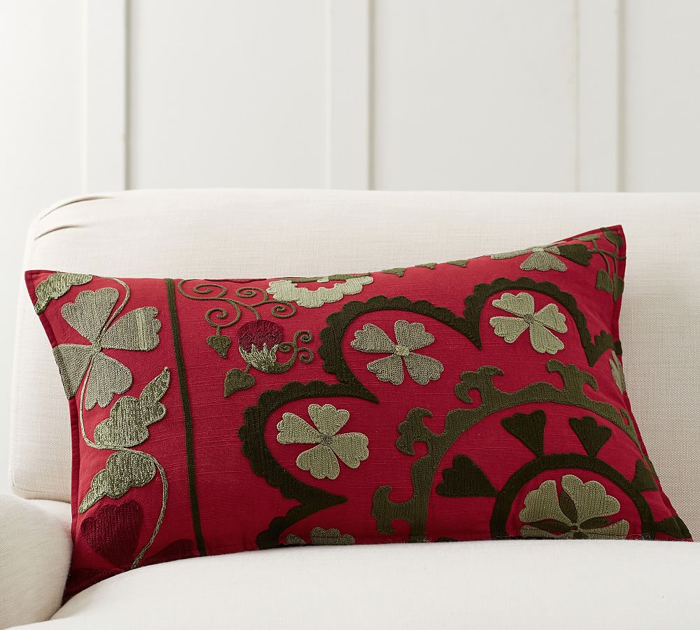 Persis Embroidered Lumbar Pillow Cover