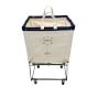 Small Elevated Canvas Laundry Basket with Wheels