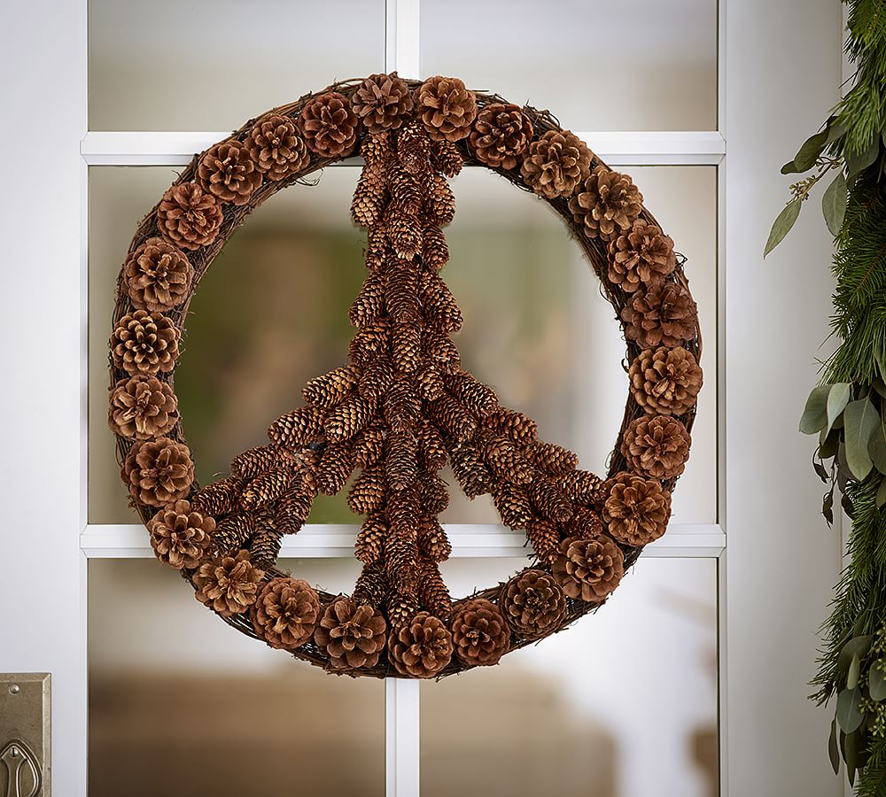 Pinecone Peace Wreath