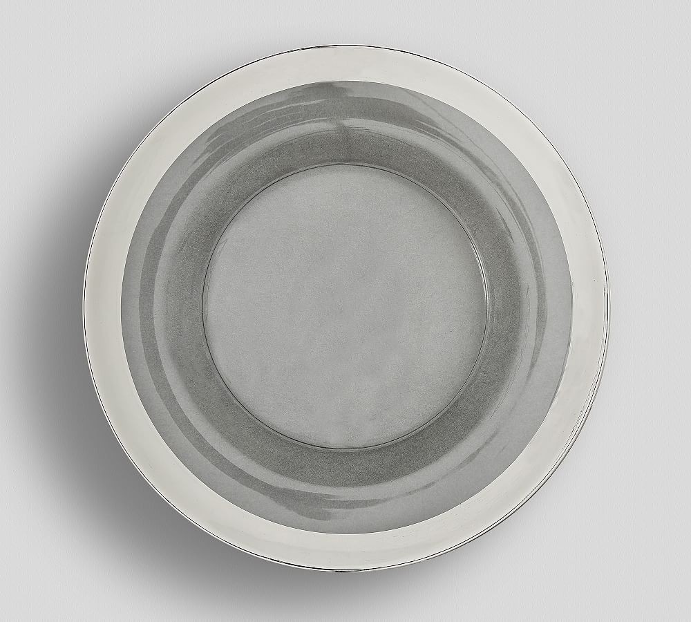 Silver Rim Glass Charger Plate