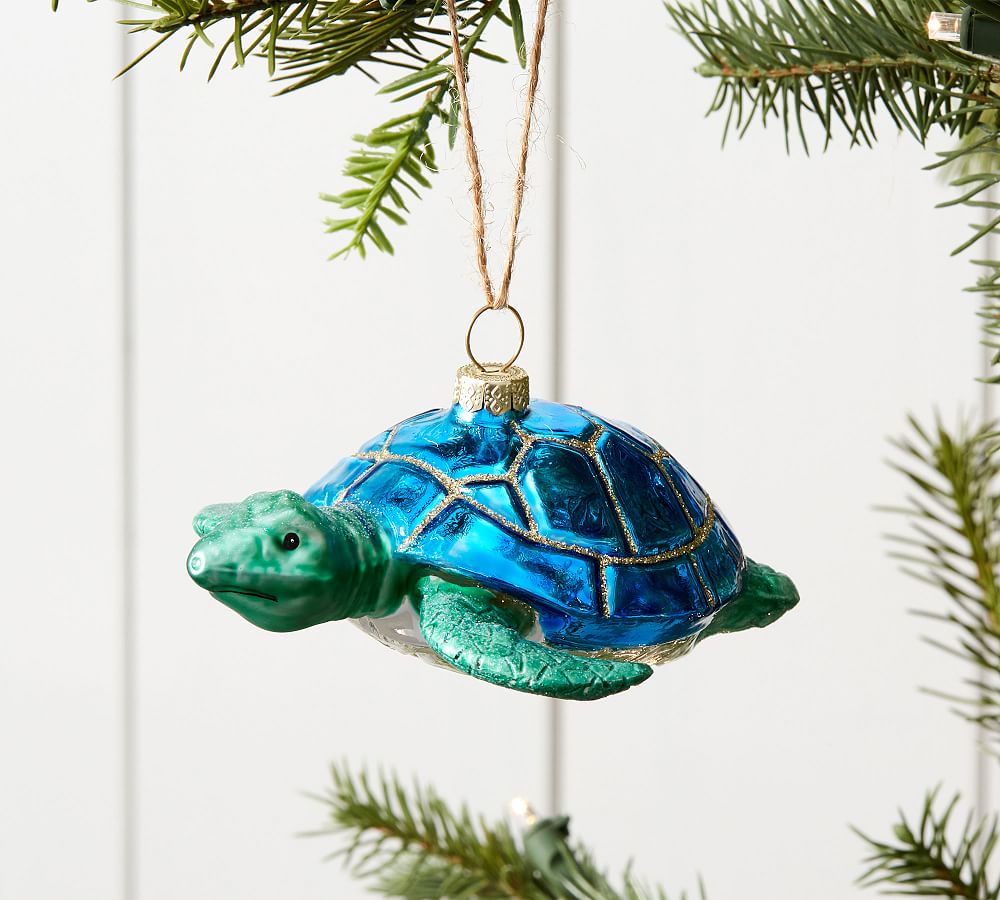 Mercury Glass Sea Turtle Ornament