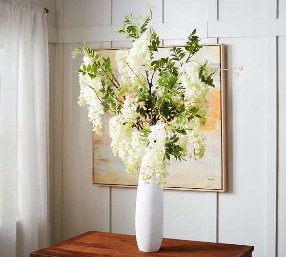 Faux Wisteria Stem White Artificial Flowers Pottery Barn
