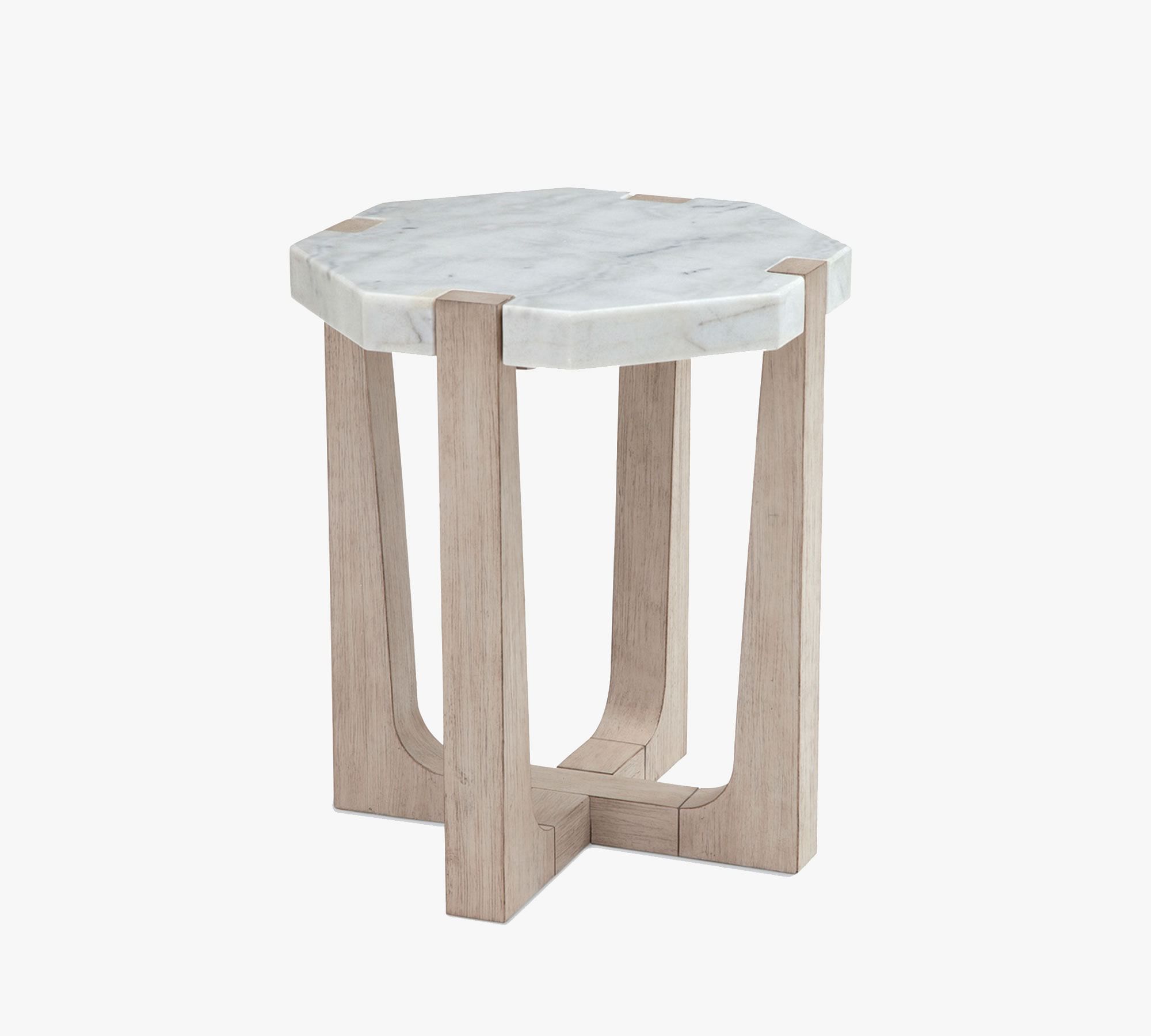 Jack Geometric Marble Accent Table (18")
