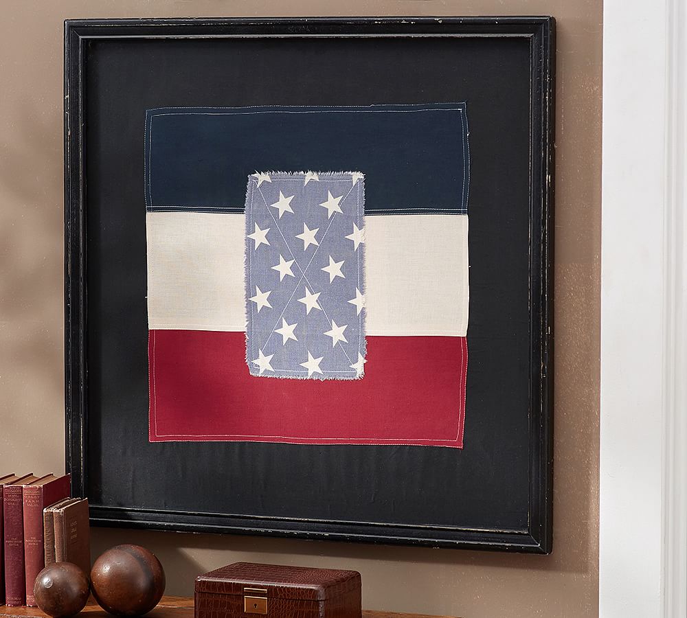 USA Flag Quilt Shadow Box