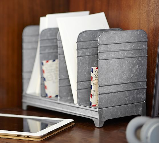 Galvanized File Stand Pottery Barn