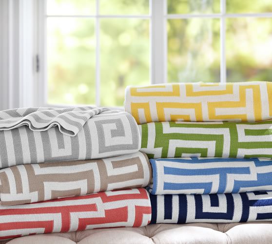 Greek Key Throw Blanket Pottery Barn
