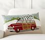 Woody Car Crewel Embroidered Lumbar Pillow Cover