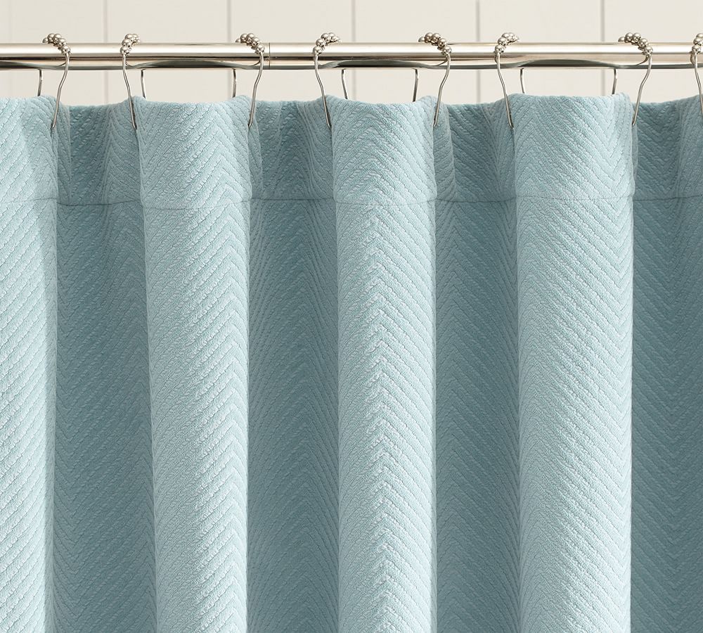 Chevron Matelasse Cotton Shower Curtain, 72