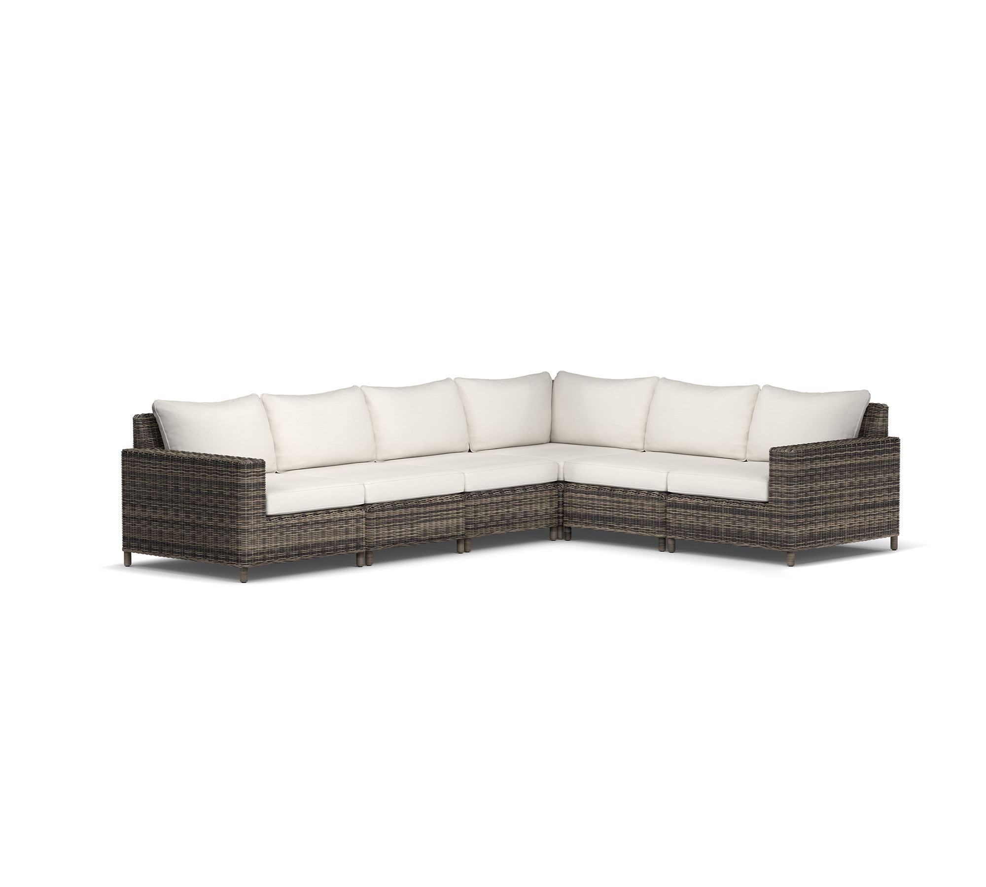 Torrey Wicker 6-Piece Square Arm Outdoor Sectional (130")