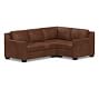 York Square Arm Leather 3-Piece Sectional (94&quot;)