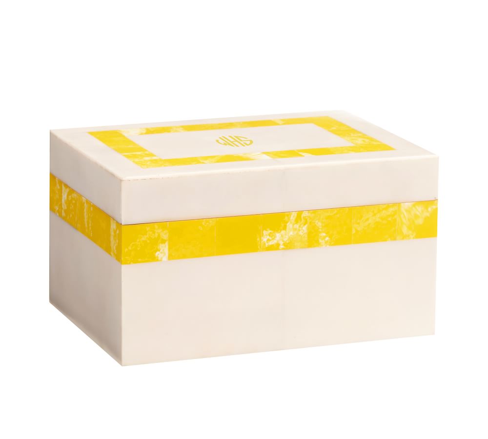 Preppy Border Box, Marbled Yellow