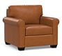 York Roll Arm Leather Chair
