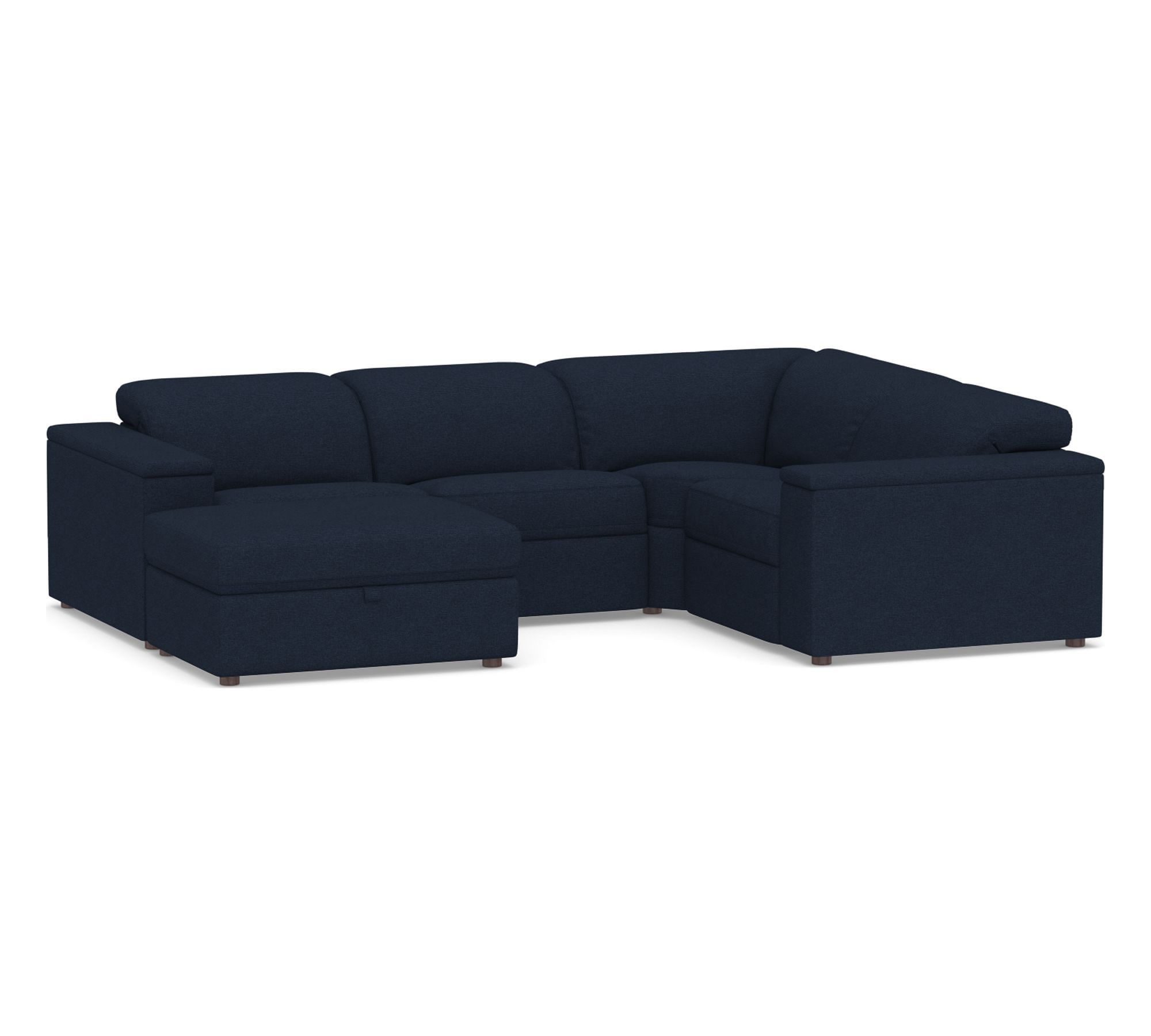 Ultra Lounge Square Arm -Piece Reclining Chaise Sectional