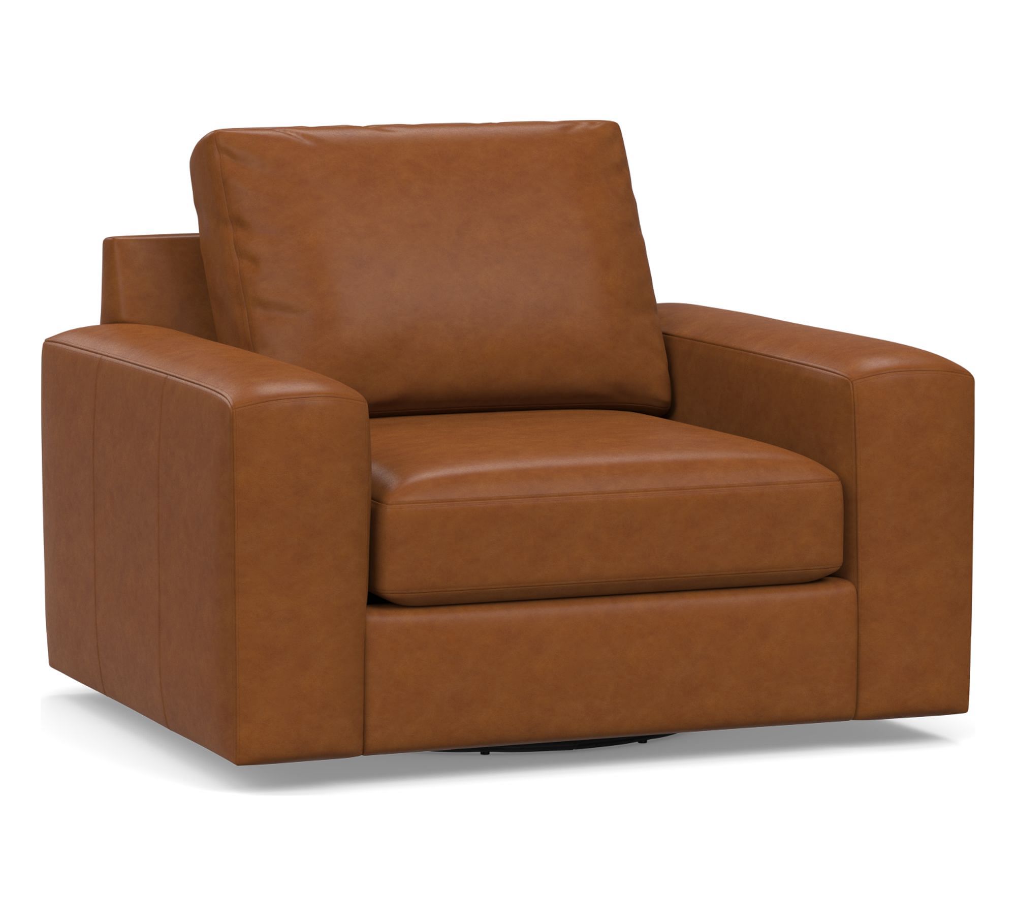 Big Sur Square Arm Leather Swivel Chair
