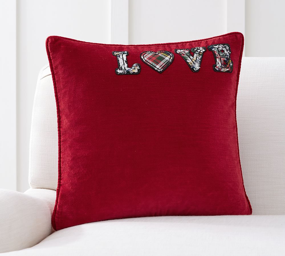 Love Patch Pillow Cover